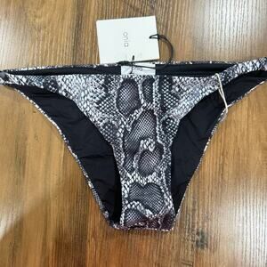 Onia Ashley Y2K Foil Snake Gray Bikini Bottom Small
